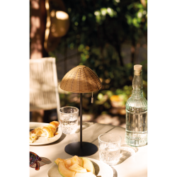House Nordic Wigan Bordlampe Bordlampe, metal, genopladelig, natur/sort