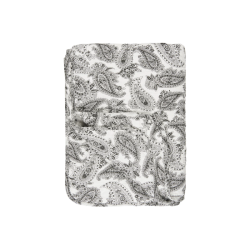 Ib Laursen Quiltet plaid, B130 cm x L180 cm, Hvid m/sort paisley