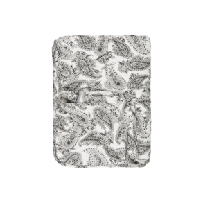 Ib Laursen Quiltet plaid, B130 cm x L180 cm, Hvid m/sort paisley