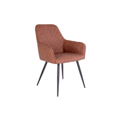House Nordic HARBO Spisebordsstol m. armln i kunstlder, Brun