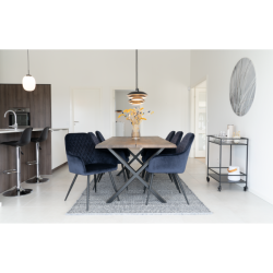 House Nordic HARBO Spisebordsstol m. armln i velour, Bl 