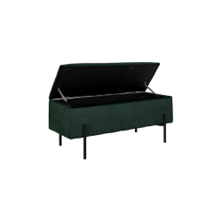 House Nordic Watford Bnk i velour m. opbevaring, Grn