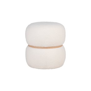 House Nordic Milford Puf i boucl, H41 cm. Hvid
