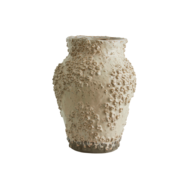Nordal NORMAN vase i keramik, H41 cm, Beige/Brun