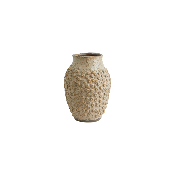 Nordal NORMAN vase i keramik, H24 cm, Beige/Brun