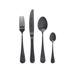Nordal bestikst i rustfrit stl, 4 dele, Mat Sort 