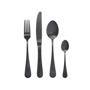 Nordal bestikst i rustfrit stl, 4 dele, Mat Sort 