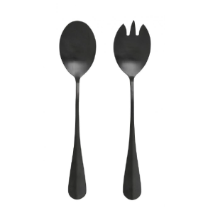 Nordal BLACK salatbestik i rustfrit stl, 2 dele, Mat sort
