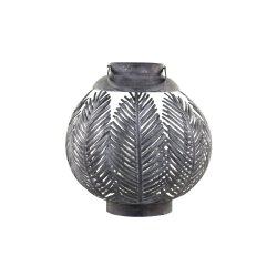 Chic Antique Lanterne m. blad dekor, H43 cm, Antique zink