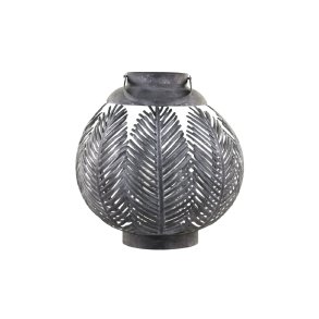 Chic Antique Lanterne m. blad dekor, H43 cm, Antique zink