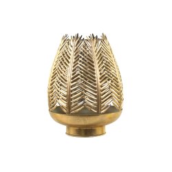 Chic Antique Hurricane m. blad dekor, H38 cm, Antique messing