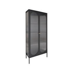 House Nordic Adelaide Vitrine, L35 cm x B80 cm x H180 cm, Sort