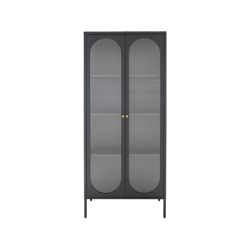 House Nordic Adelaide Vitrine, L35 cm x B80 cm x H180 cm, Sort