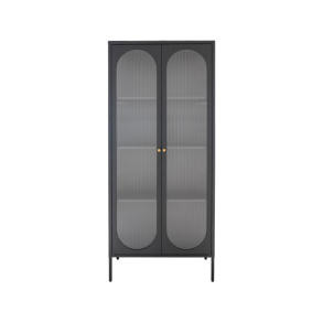 House Nordic Adelaide Vitrine, L35 cm x B80 cm x H180 cm, Sort