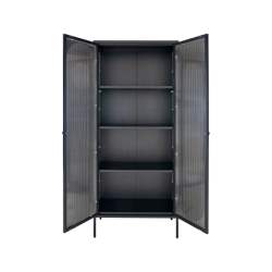 House Nordic Adelaide Vitrine, L35 cm x B80 cm x H180 cm, Sort