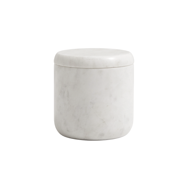 Nordal MARBLE Opbevaringskrukke, H10 cm, Hvid marmor