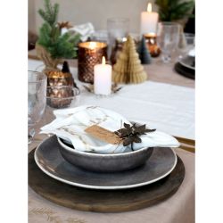 Chic Antique Servietring m. blade, Antique Messing