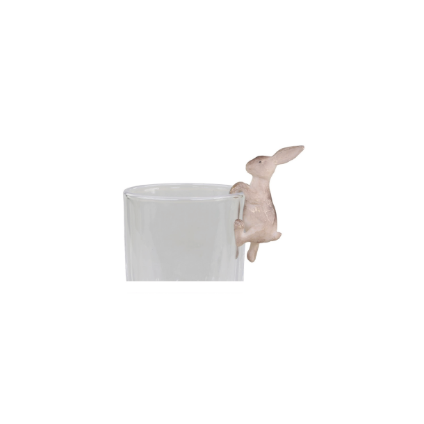 Chic Antique Hare til glas, H8 cm, Latte