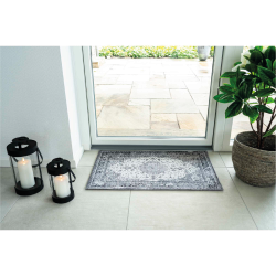 House Nordic Havana gulv tppe B50 cm x L80 cm, Sort/Hvid