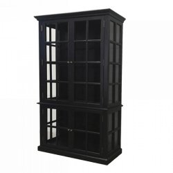 Chic Antique Vitrineskab m. 4 lger, Sort