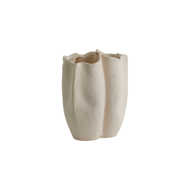 Nordal ISABELA vase i keramik, H19 cm, Creme