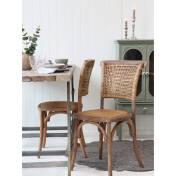 Chic Antique Fransk Spisestol m. fletsde &amp; ryg