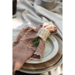 Ib Laursen Servietring i fin flet, 5 cm. Natur