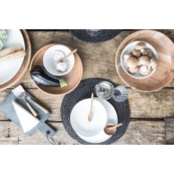 Ib Laursen Dkkeserviet rund, 35 cm, sort jute