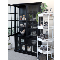 Chic Antique Vitrineskab m. 4 lger, Sort