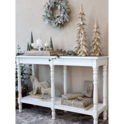 Chic Antique Juletr m. guld dekor, H28,5 cm, Natur