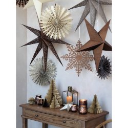 Chic Antique Vintage Papirstjerne, 90 cm. Chokolade m. glimmer