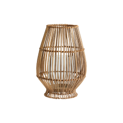 Nordal SILBA Lanterne m/glasindsats i sukkerrr, H32 cm, Natur