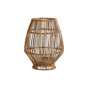 Nordal SILBA Lanterne m/glasindsats i sukkerrr, H28 cm, Natur