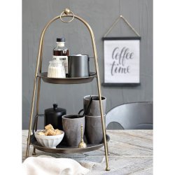 Chic Antique Etagere i jern, H55 cm. Messing