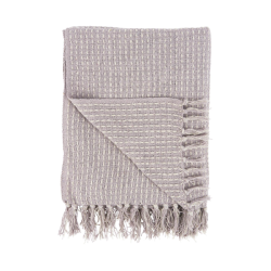 Ib Laursen Plaid, B130 cm x L160 cm, Creme/Lys lilla