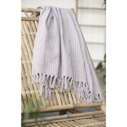 Ib Laursen Plaid, B130 cm x L160 cm, Creme/Lys lilla