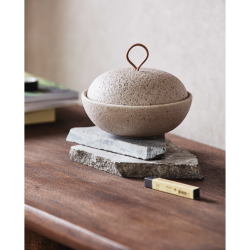 Nordal SANDY Opbevaringskrukke, 15 cm. Hvid