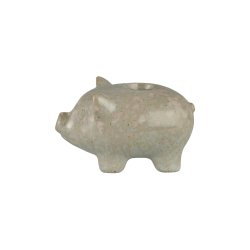 Ib Laursen Stage som gris, H6 cm. Grn/Natur meleret