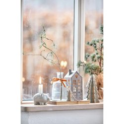 Ib Laursen Stage som gris, H6 cm. Grn/Natur meleret