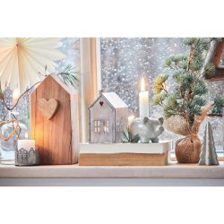 Ib Laursen Stage som gris, H6 cm. Grn/Natur meleret