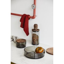 Nordal BASIL Opbevaringsglas med lg i tr, 400 ml. 