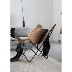 FONDACO KASPER Plaid, B130 cm x L170 cm, Grafit