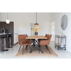 House Nordic HARBO Spisebordsstol m. armln i kunstlder, Brun