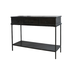 Chic Antique Konsolbord m. 3 skuffer, L123 cm, Sort