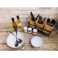 Nordal BLACK salatbestik i rustfrit stl, 2 dele, Mat sort