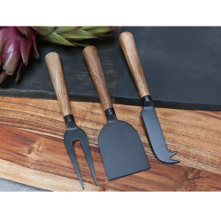 Chic Antique Osteknive m. trhndtag, st af 3, Sort