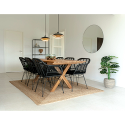 House Nordic TRIESTE Stol/Havestol i sort polyrattan med hynde