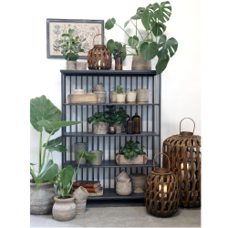 Chic Antique Reol m. 4 hylder i jern, H132 cm, Sort