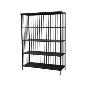 Chic Antique Reol m. 4 hylder i jern, H132 cm, Sort