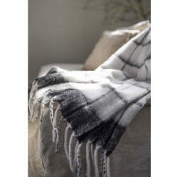 FONDACO TERJE Plaid, B120 cm x L150 cm, Sort/Hvid